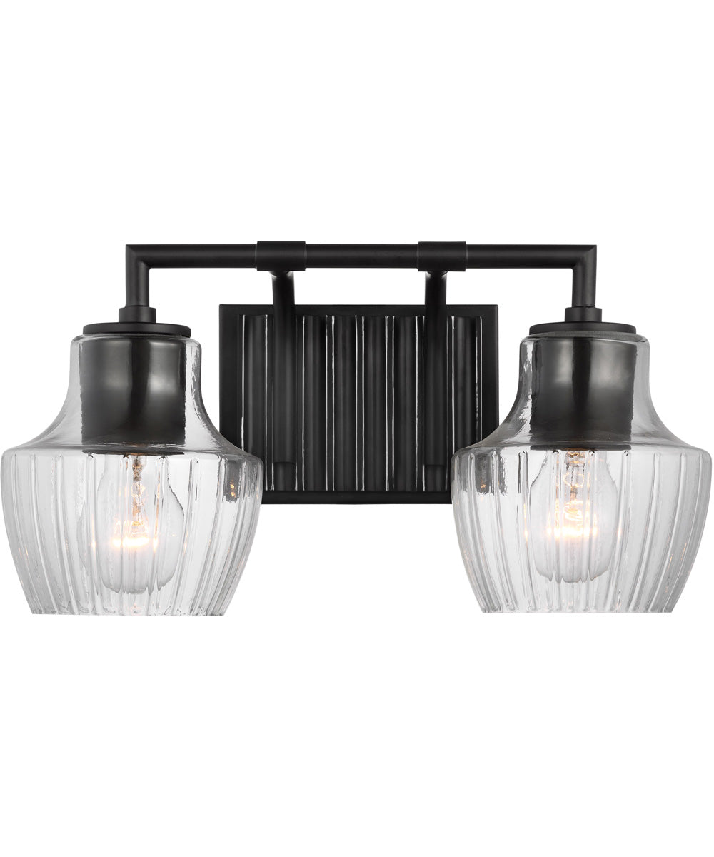 Destin 2-Light Vanity & Wall Black / Silver Accents