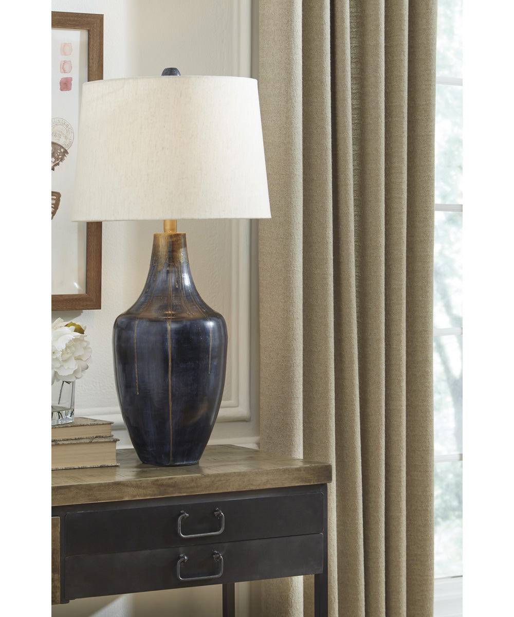 31"H Evania Metal Table Lamp (1/CN) Indigo