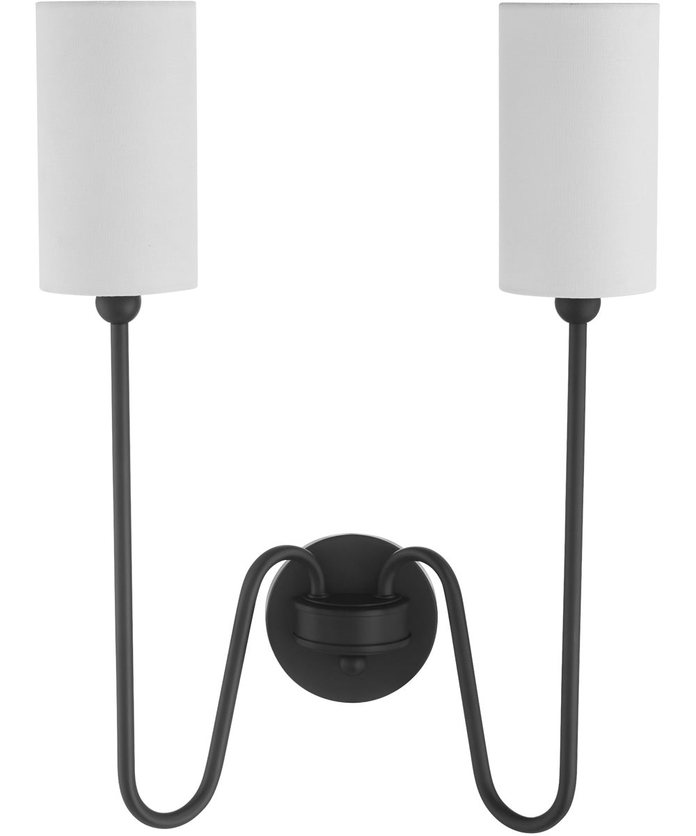 Tamara Day's Charlotte 2-light Wall Mount Light Fixture Matte Black