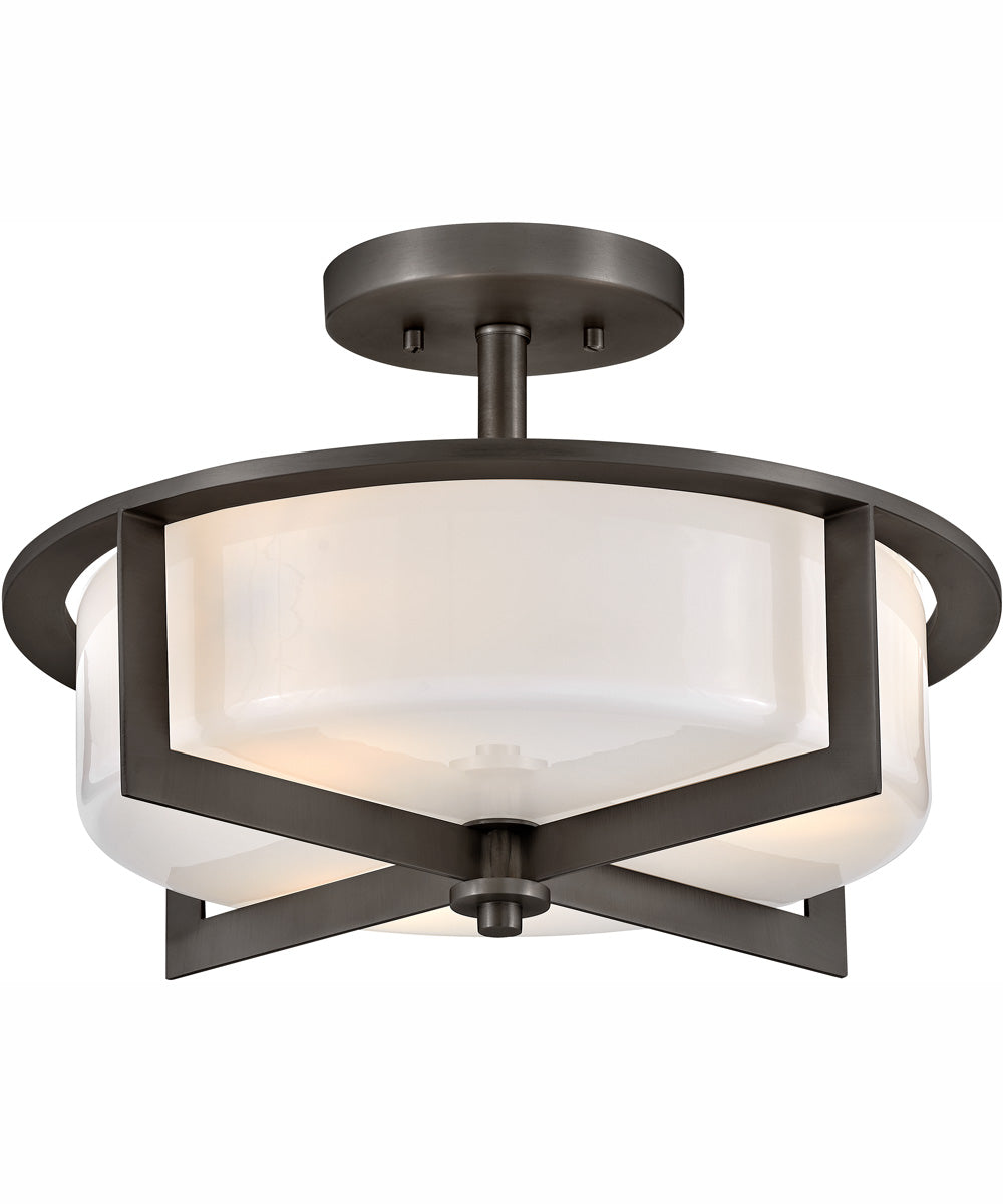 Baxley 3-Light Medium Semi-Flush Mount in Black Oxide