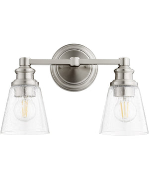 15"W Dunbar 2-light Wall Mount Light Fixture Satin Nickel