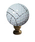 2"H Volleyball Lamp Finial White with Black Stripes