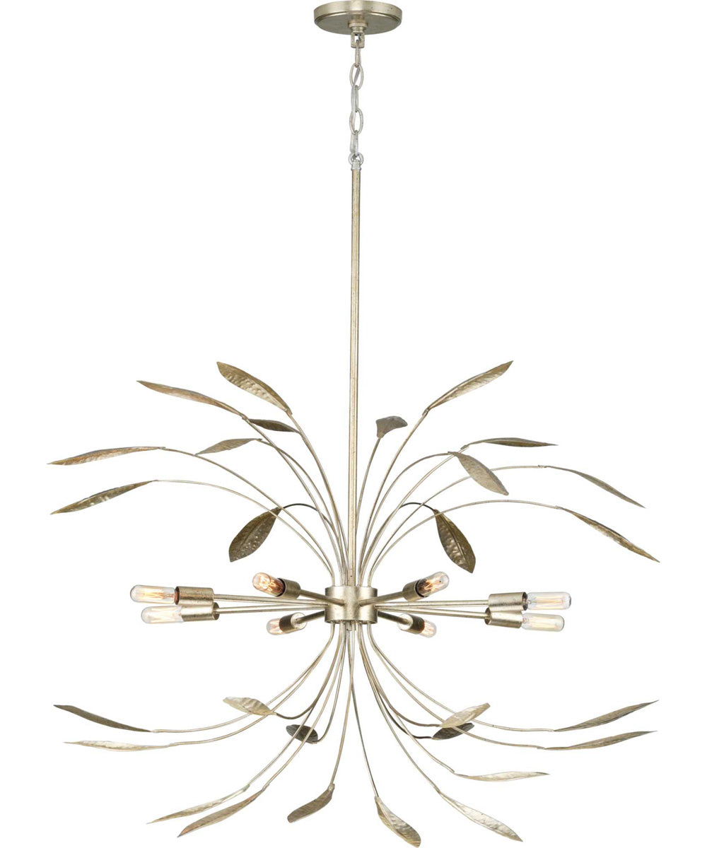 Mariposa 8-Light Hanging Pendant Light Gilded Silver