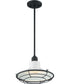 12"W Blue Harbor 1-Light Pendant Gloss White / Black Accents