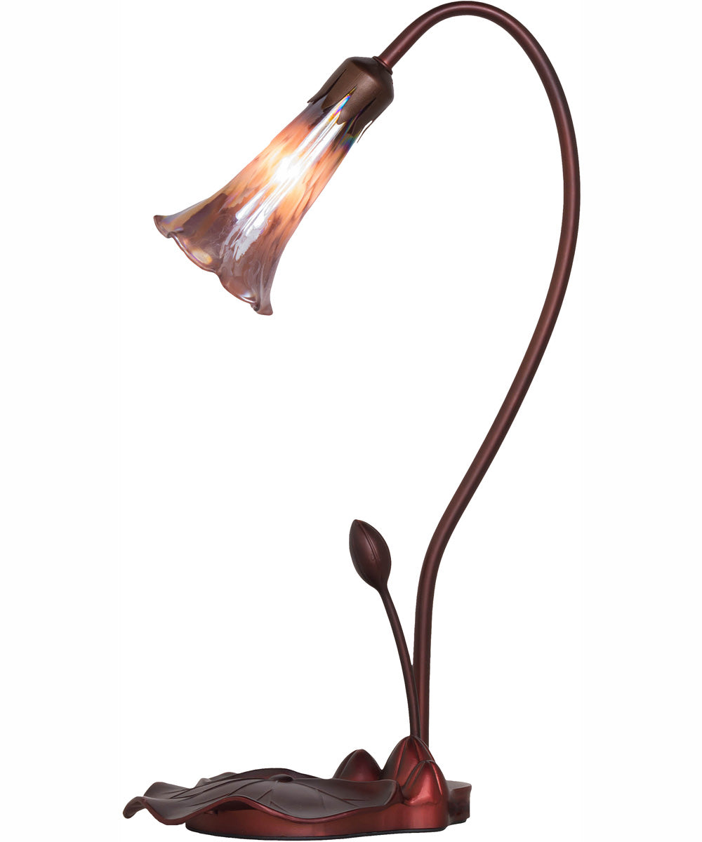 16" High Purple Iridescent Tiffany Pond Lily Accent Lamp