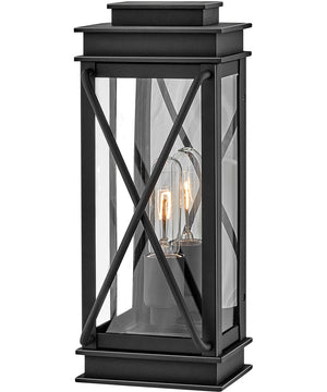Montecito 1-Light Small Outdoor Wall Mount Lantern in Museum Black