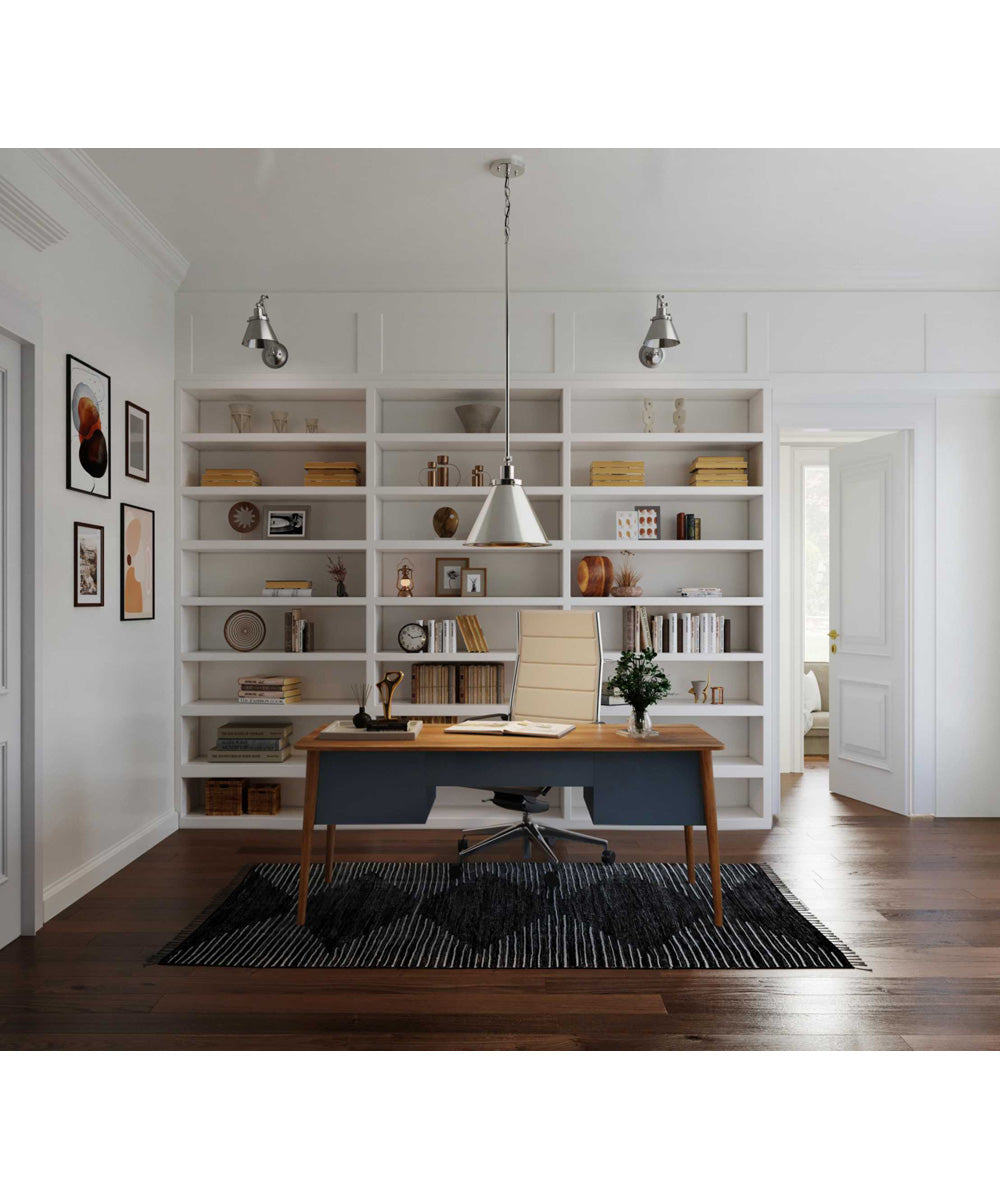 Hinton 1-Light Vintage Style Hanging Pendant Light Polished Nickel