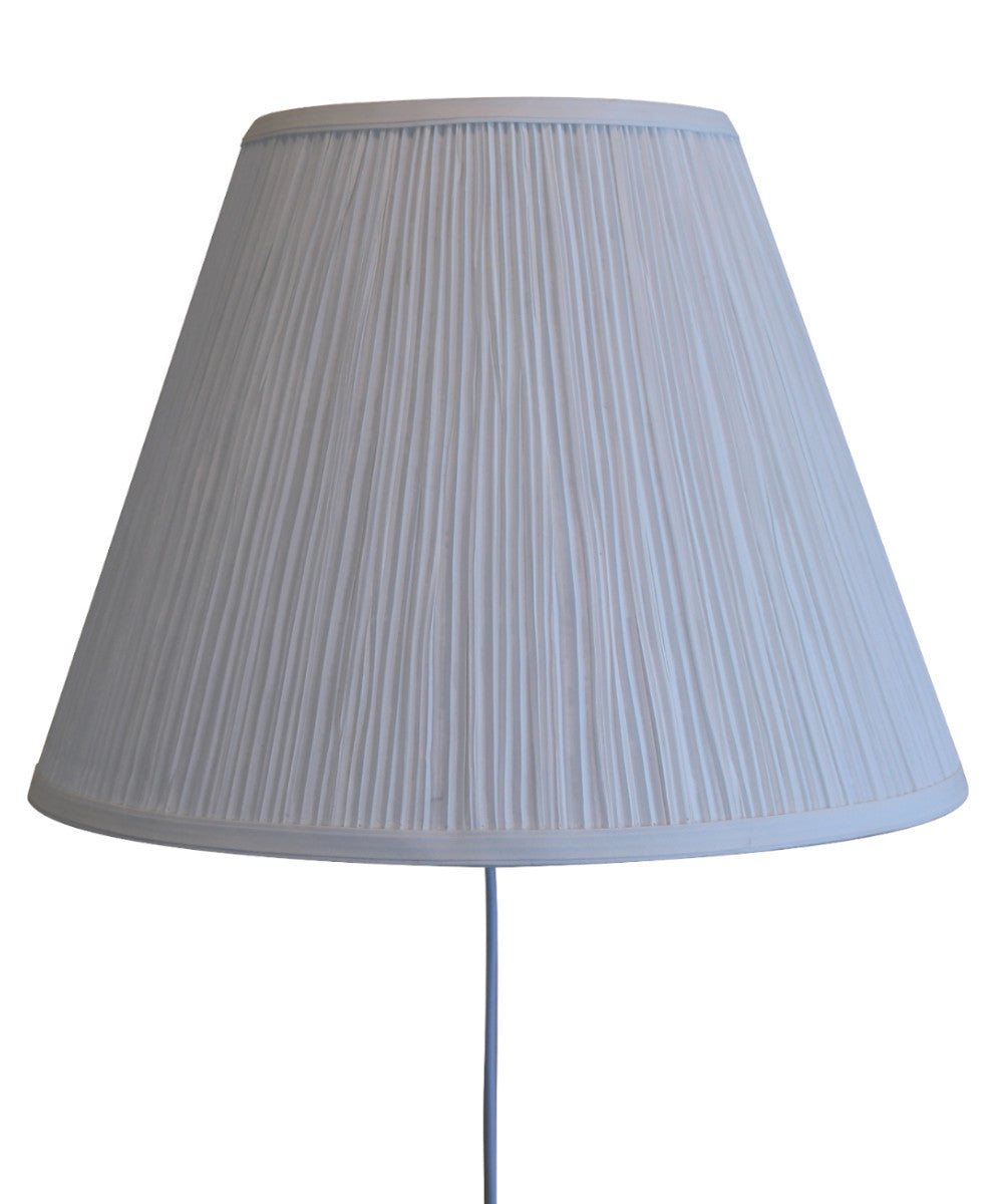 16"W Floating Shade Plug-In Wall Light White Mushroom Pleat
