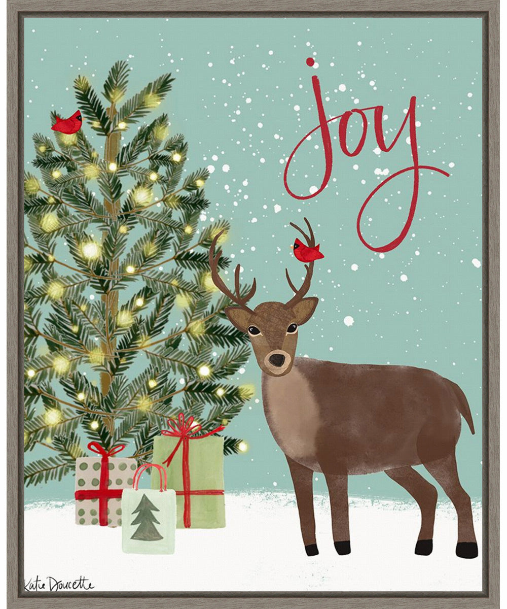 Framed Joy by Katie Doucette Canvas Wall Art Print (23  W x 28  H), Sylvie Greywash Frame