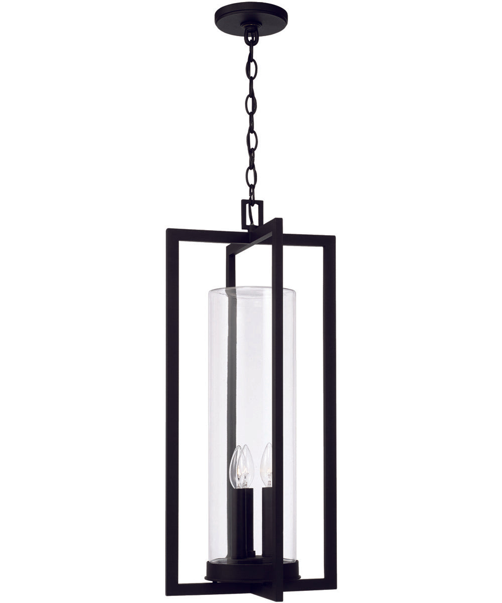 Kent 3-Light Outdoor Hanging-Lantern Rain or Shine - Black