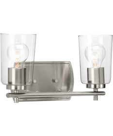 Adley 2-Light Clear Glass New Traditional Bath Vanity Light Brushed Nickel