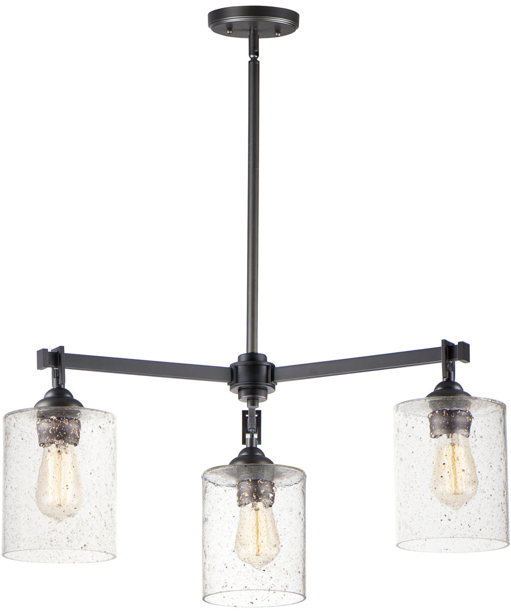 22"W Stonehenge 3-Light Chandelier Bronze