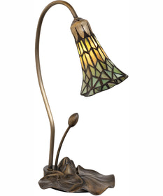 16" High Stained Glass Pond Lily Accent Lamp
