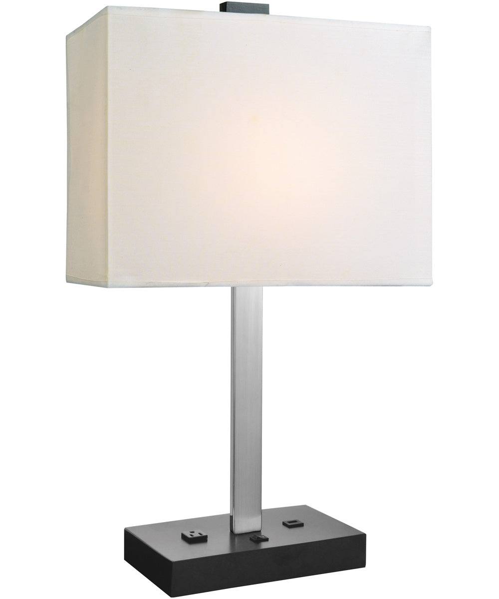 Maddox II 1-Light Table Lamp Black/White Fabric Shade