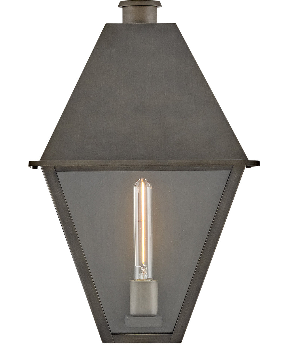 Endsley 1-Light Medium Wall Mount Lantern in Blackened Brass