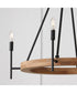 Jonah 4-Light Chandelier Light Wood and Matte Black