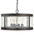 22"W Dylan 4-Light Outdoor Pendant - Damp Rated Old Bronze