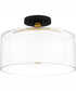 Rowland Medium 2-light Semi Flush Mount Matte Black