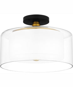 Rowland Medium 2-light Semi Flush Mount Matte Black