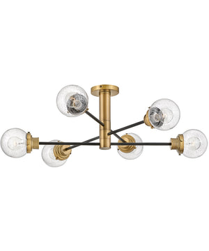 Poppy 6-Light Extra Large Semi-flush Mount in Black
