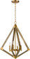 24"W Vector 4-Light Pendant Weathered Oak / Antique Brass