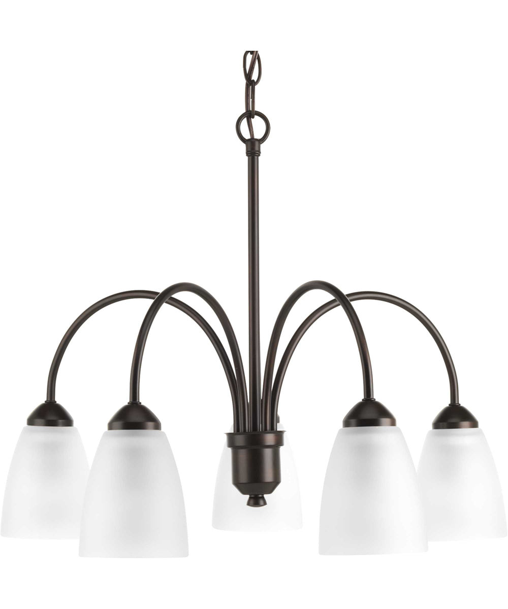 Gather 5-Light Etched Glass Traditional Chandelier Light Antique Bronze