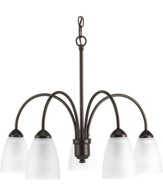 Gather 5-Light Etched Glass Traditional Chandelier Light Antique Bronze