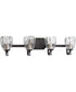 Anjoux 4-Light Clear Water Glass Luxe Bath Vanity Light Antique Bronze