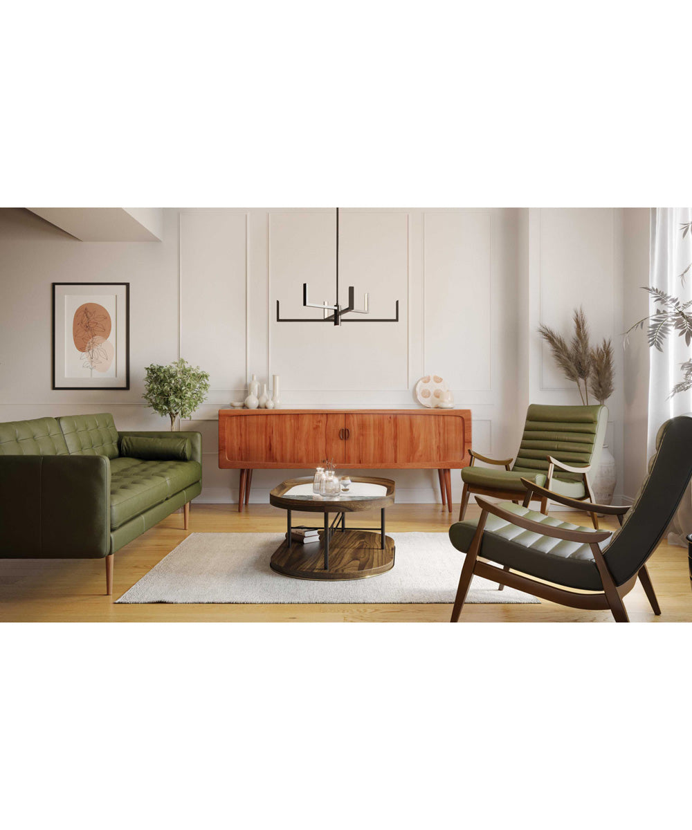 Pivot LED 6-Light Modern Style Chandelier with Downlight Matte Black