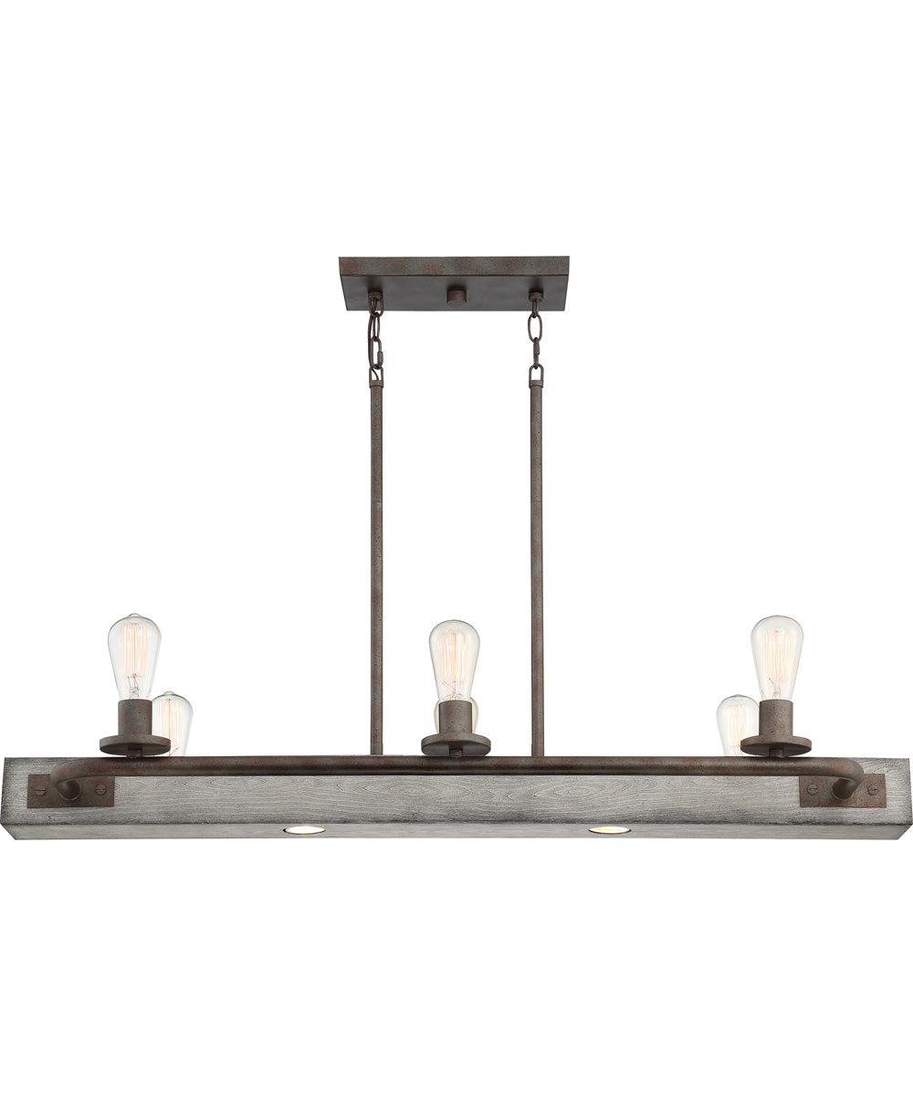 Melville 6-light Island Light Iron Gate