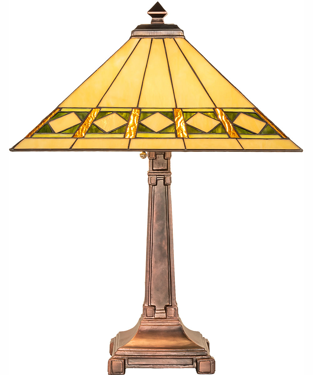 24" High Diamond Band Mission Table Lamp