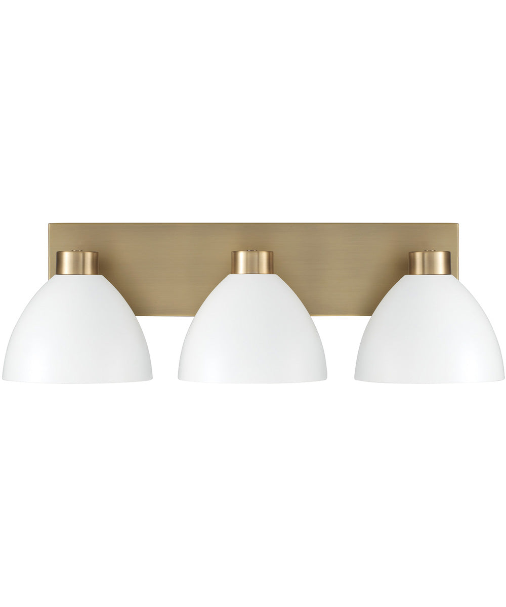 Ross 3-Light Vanity Aged Brass and White
