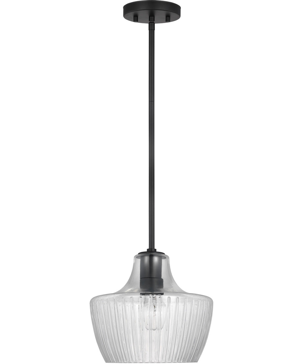 Destin 1-Light Pendant Black / Silver Accents