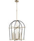 21"W Espy 6-light Entry Foyer Hall Chandelier Noir w/ Aged Brass