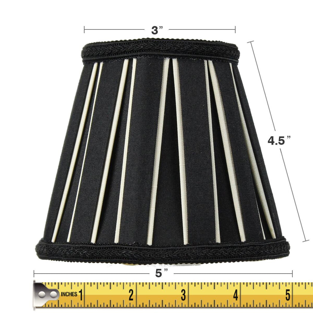 5"W x 5"H Set of 6 Black Eggshell Chandelier Clip-On Lampshade