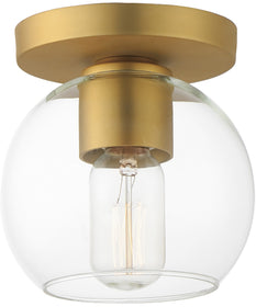 Knox 1-Light Flush Mount Natural Aged Brass