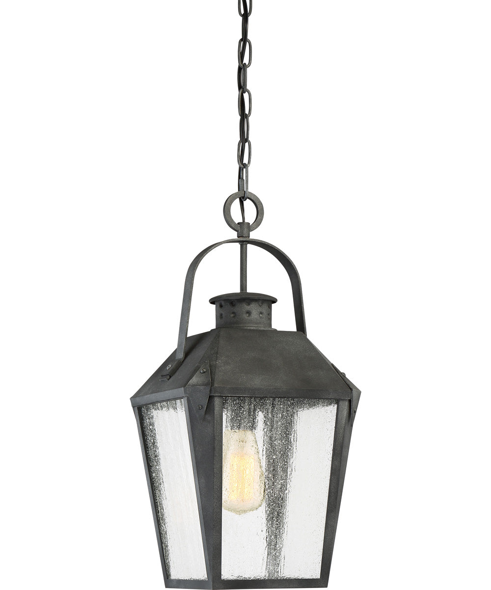 Carriage Large 1-light Outdoor Pendant Light Mottled Black