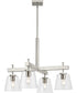 Saffert 4-Light New Traditional Clear Glass Chandelier Light Brushed Nickel