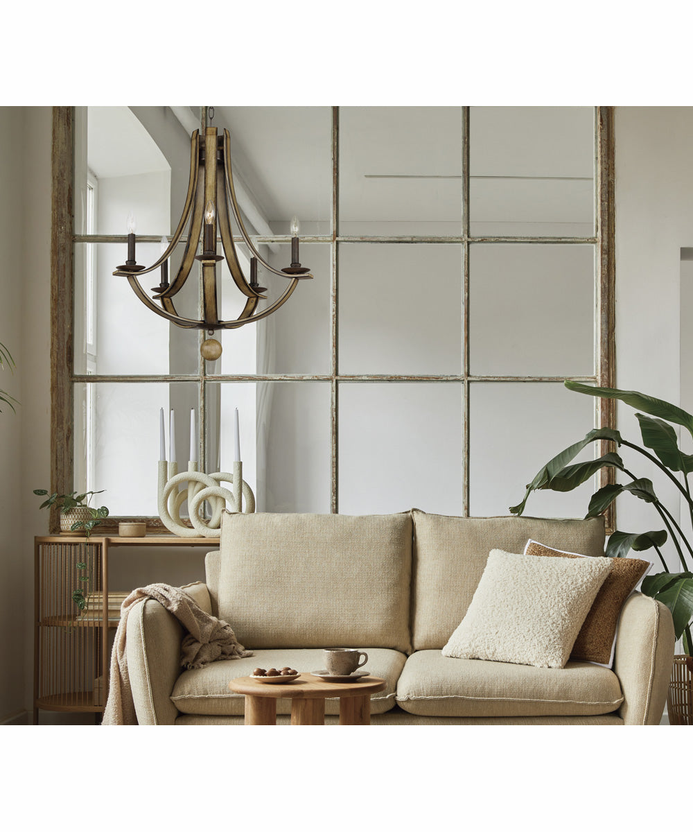 Basque 5-Light Chandelier Driftwood/Anthracite