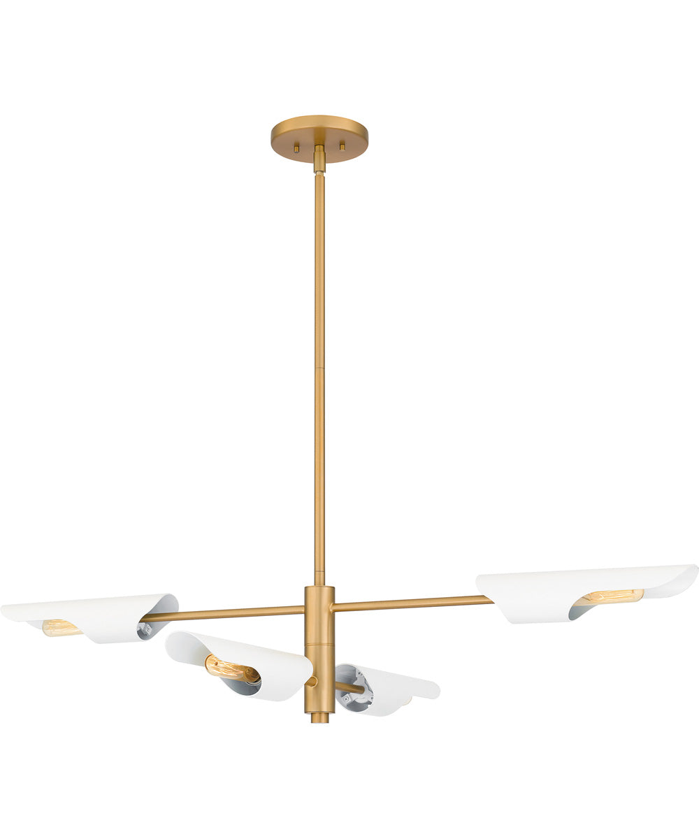 Leoni Medium 4-light Island Light Brushed Weathered Brass