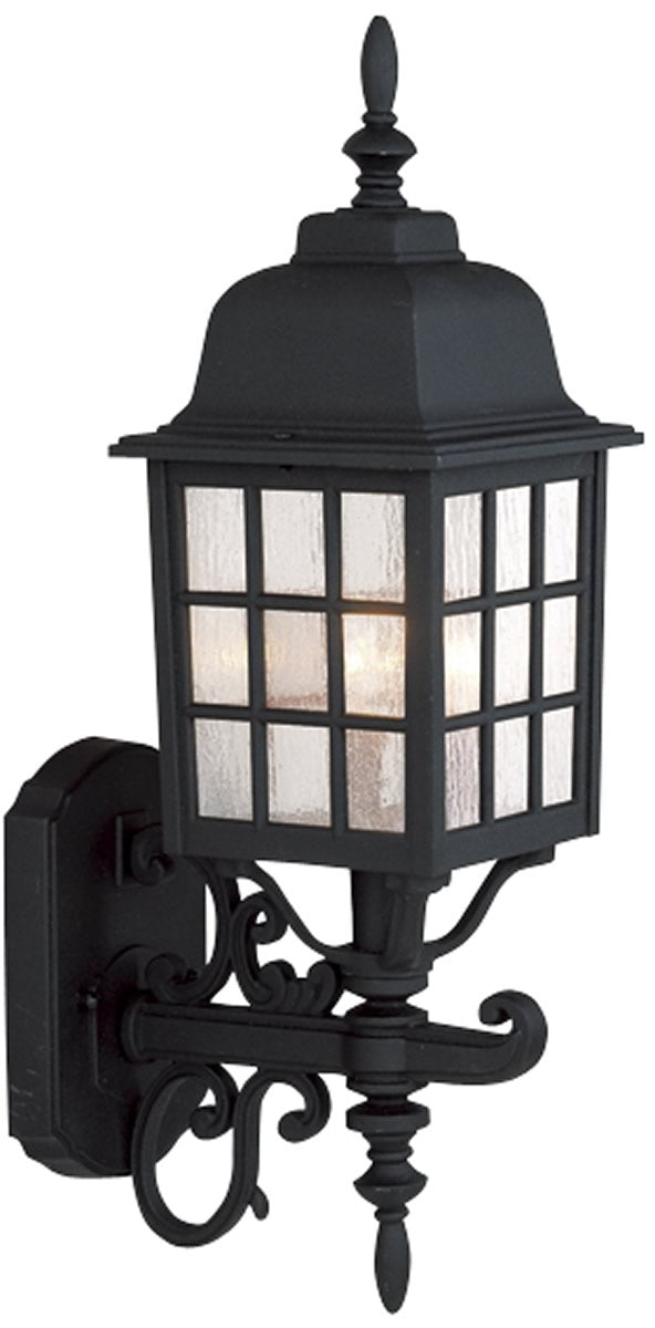 28"H Grid Cage 3-Light Outdoor Wall Matte Black