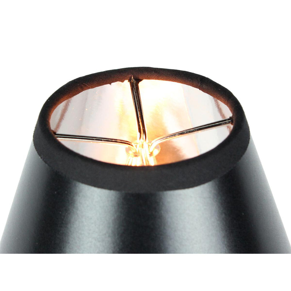 6"W x 5"H Black Parchment Silver-Lined Chandelier Lampshade