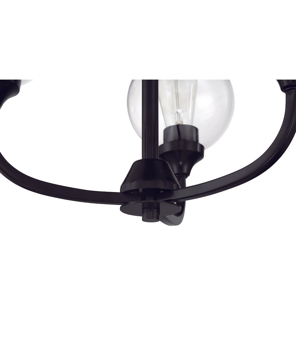 Glenda 3-Light Chandelier Flat Black