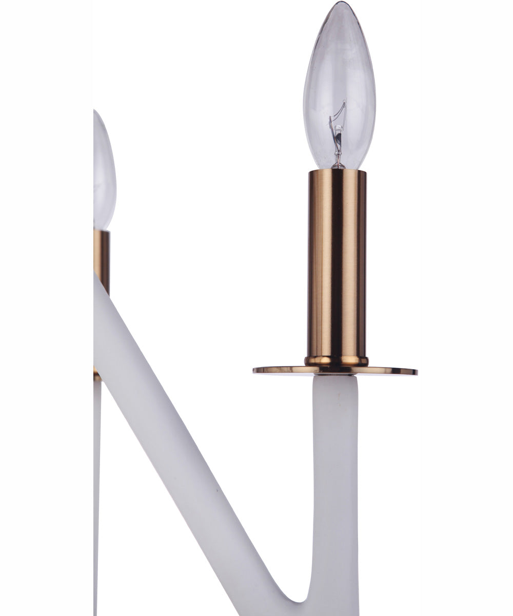 The Reserve 4-Light Foyer Matte White / Satin Brass