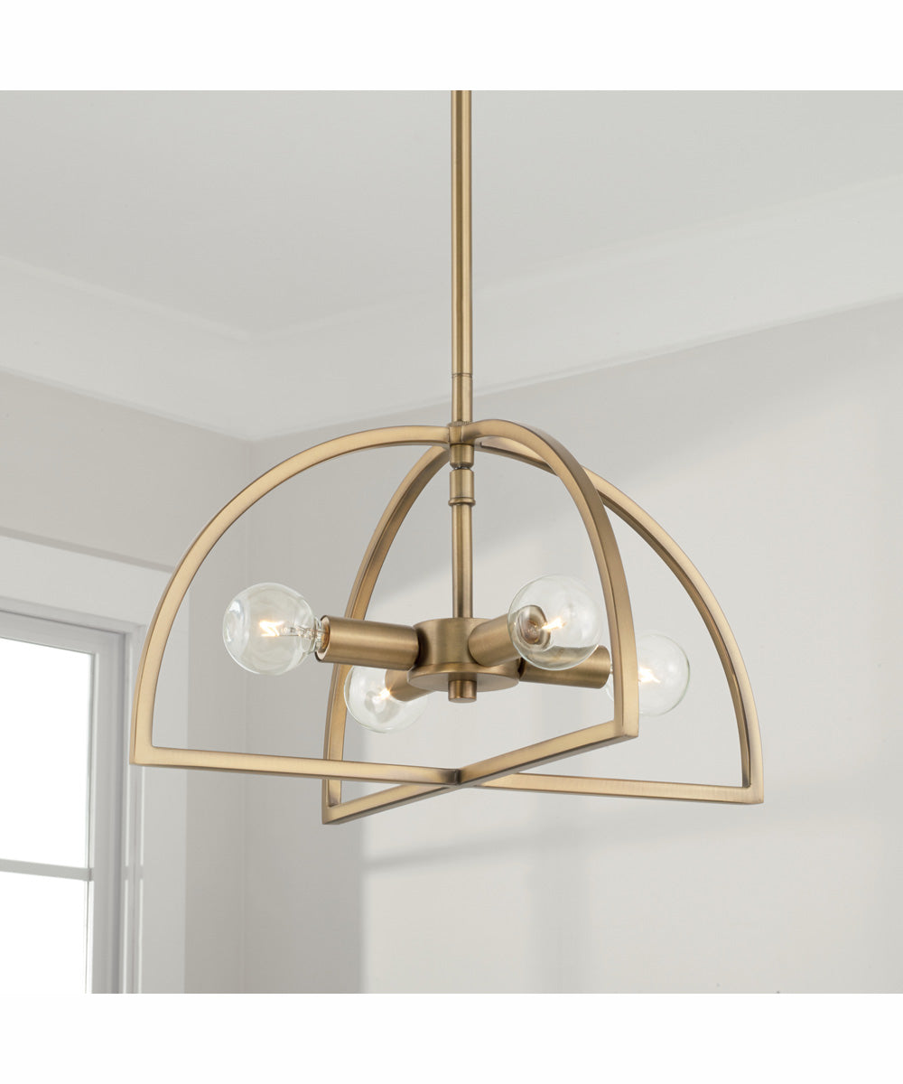 Lawson 4-Light Semi-Flush Aged Brass