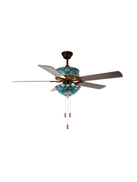 50" Adover Tiffany Ceiling Fan With Remote