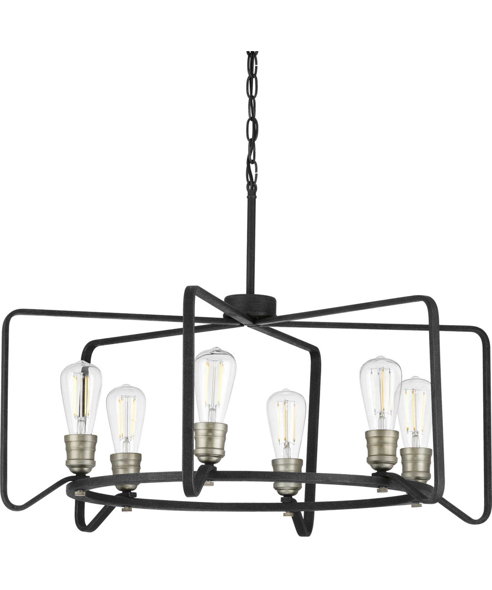Foster 6-Light Farmhouse Chandelier Light Gilded Iron