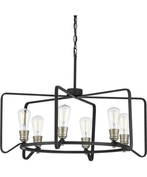 Foster 6-Light Farmhouse Chandelier Light Gilded Iron