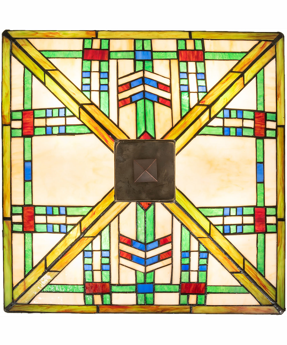 17" Square Prairie Wheat Flushmount