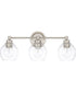 Mid-Century 3-Light Vanity In Polished Nickel With Clear Glass